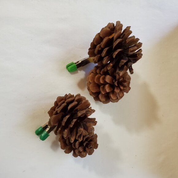 Natural Unscented Wooded Pinecone Clip Ornaments – Holiday Décor – Set of (2) - Picture 2 of 7
